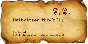 Halbritter Mihály névjegykártya
