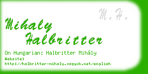 mihaly halbritter business card